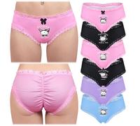 LittleForBig Women's Ladies Soft Silky Underwear Comfortable Hipster Briefs Babydoll Batty Brat Days of the Week 7 Pack Panties Set XS Multicolor