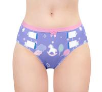 LittleForBig Women's Ladies Soft Silky Underwear Comfortable Hipster Briefs Babydoll Little Fantasy 'Oopsie' Potty Pants Purple XXL