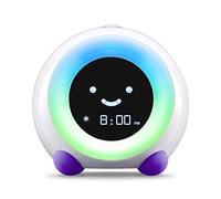 LittleHippo Mella: Kids Alarm Clock, Ready to Rise Children's Sleep Trainer, Night Light, Sound Machine and OK to Wake for Toddlers and Kids - Bright Purple (Updated 2025)