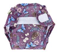 LittleLamb Reusable Nappy Wrap, Ideal Cover for Regular Baby Nappies, Stretchy and Breathable, Washable, Excellent Containment, Size 2, Butterfly Ballad Pattern