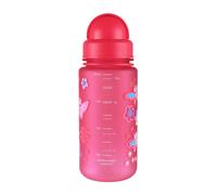 LittleLife Children's Water Bottle With Easy-Access Lid & Straw, 400ml, Pink Butterflies