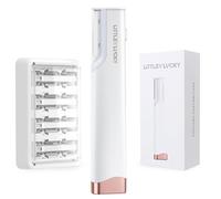 Littlelucky dermaplane razor for Women,Rechargeable Sonic Dermaplaning Tool for Face with LED Light,3 Speed Levels,for Facial Hair & Peach Fuzz Remover,Dead Skin Exfoliation,with 5 Refill Blades
