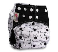 Littles & Bloomz, Reusable Pocket Real Cloth Nappy Washable Diaper Bamboo Charcoal, Pattern 30, with 2 Bamboo Inserts