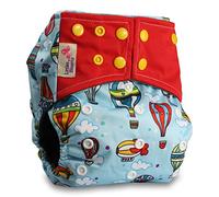 Littles & Bloomz, Reusable Pocket Real Cloth Nappy Washable Diaper Bamboo Charcoal, Pattern 4, with 2 Microfibre Inserts