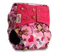 Littles & Bloomz, Reusable Pocket Real Cloth Nappy Washable Diaper Bamboo Charcoal, Pattern 8, with 2 Microfibre Inserts