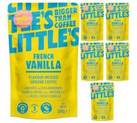 Little's French Vanilla Flavoured Ground Coffee, 6 Pack (100g Pouch x 6) - Rich & Smooth Ground Coffee, Infused With Vanilla Flavour - Vegan Friendly, Low Calories, No Added Sugar