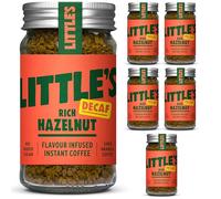 Little's Rich Hazelnut Flavoured Decaf Instant Coffee, 6 Pack (50g x 6) - Decaffeinated Coffee, Rich & Smooth, Infused With Hazelnut Flavour - Vegan Friendly, Low Calories, No Added Sugar