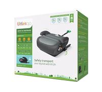 Littlesgo IFix Booster Seat, i-Size ISOFIX Car Seat, for Child from 125-150cm (3-12 Years, Group 2/3), Portable, Triple Foam Layers for Comfortable Travel, ECE R129, Grey-Darkgrey, 1 Pack