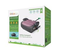 Littlesgo IFix Booster Seat, i-Size ISOFIX Car Seat, for Child from 125-150cm (3-12 Years, Group 2/3), Portable, Triple Foam Layers for Comfortable Travel, ECE R129, Pink-Grey, 1 Pack