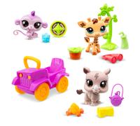 Littlest Pet Shop, Safari Playset - Includes 3 Pets, 3 Accessories, 1 Trading Card, 1 Virtual Code, Moving Heads, 1 Car, Gen 7 (#53, 54, 55) BF00524 Multicoloured