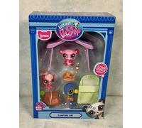 Littlest Pet Shop Bandai Series 2 Camping Adventure Play Pack | The Pack Contains 3 LPS Mini Pet Toys 6 Accessories 1 Collector Card And 1 Virtual Code | Collectable Toys For Girls And Boys