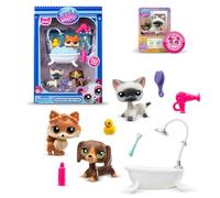 Littlest Pet Shop Grooming Spa Play Pack | The Pack Contains 3 LPS Mini Pet Toys 6 Accessories 1 Collector Card And 1 Virtual Code | Collectable Toys For Girls And Boys