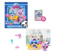 BANDAI Littlest Pet Shop Petfluencer Super Salon | Petfluencer Set Contains 2 LPS Mini Pet Toys 4 Accessories 1 Backdrop 1 Collector Card And 1 Virtual Code | Collectable Toys For Girls And Boys