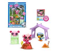 Littlest Pet Shop Bandai Series 2 Camping Adventure Play Pack | The Pack Contains 3 LPS Mini Pet Toys 6 Accessories 1 Collector Card And 1 Virtual Code | Collectable Toys For Girls And Boys