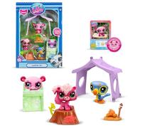 Littlest Pet Shop Bandai Series 2 Camping Adventure Play Pack | The Pack Contains 3 LPS Mini Pet Toys 6 Accessories 1 Collector Card And 1 Virtual Code | Collectable Toys For Girls And Boys