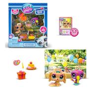 BANDAI Littlest Pet Shop Series 2 Petfluencer Garden Party | Petfluencer Set Has 2 LPS Mini Pet Toys 4 Accessories 1 Backdrop 1 Collector Card And 1 Virtual Code | Collectable Toys For Girls And Boys