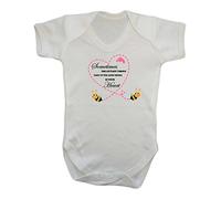 Littlest Things take up Room in Your Heart Bumblebee Baby Vest Blue Yellow Pink (Newborn, Pink Heart & Footprint)