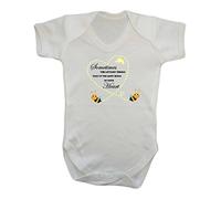 Littlest Things take up Room in Your Heart Bumblebee Baby Vest Blue Yellow Pink (Newborn, Yellow Heart & Footprint)