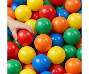 LittleTom 100 Small Plastic Balls Ø 6 cm in diameter for kids tent playhouse ballbath | play for children toddlers babies | multicolored mixed colors yellow red blue green orange | Proven Quality