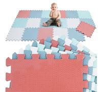 LittleTom 18 Pieces Baby Play Mat for Newborns from Day 1-30x30 EVA Foam Tiles - Soft Crawling Surface for Toddlers - Puzzle Floor Squares for Kids - Non-Slip Play Area for Indoor & Outdoor Use