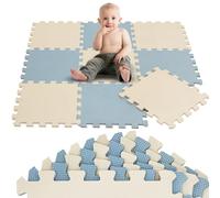 LittleTom 9 Pieces Baby Play Mat for Newborns from Day 1 - EVA Foam Tiles 30x30 cm - Soft Crawling Surface for Toddlers - Puzzle Floor Squares for Kids - Non-Slip Play Area for Indoor & Outdoor Use