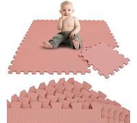 LittleTom 9 Pieces Baby Play Mat for Newborns from Day 1 - EVA Foam Tiles 30x30 cm - Soft Crawling Surface for Toddlers - Puzzle Floor Squares for Kids - Non-Slip Play Area for Indoor & Outdoor Use