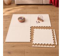 LittleTom Baby Interlocking Foam Mats - 4 Tile Set 100x100 cm - 1 cm Thick | Padded Puzzle Floor Play Area for Kids and Toddlers, 100% EVA, TÜV SÜD Tested, BPA-Free, 50x50 cm Each with Borders, Non-Slip