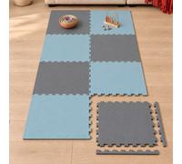 LittleTom Expandable Kids Play Mat 200x100 cm - 8 Foam Tiles 1 cm Thick | Interlocking Puzzle Squares for Babies and Toddlers, 100% EVA, TÜV SÜD Tested, BPA-Free, 50x50 cm Each with Borders, Non-Slip