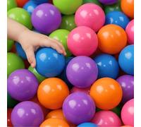 LittleTom Newborn Safe: 200 Colorful Ball Pit Balls - 5,5cm - Kids Plastic Ballpool Toys - Durable Baby Play Spheres for Nursery and Playroom - Early Learning Accessories for Tent, Playpen and Garden