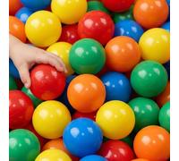 LittleTom Newborn Safe: 200 Colorful Ball Pit Balls - 7cm - Kids Plastic Ballpool Toys - Durable Baby Play Spheres for Nursery and Playroom - Early Learning Accessories for Tent, Playpen and Garden