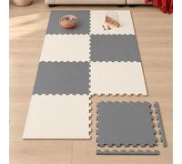 LittleTom Nursery Play Mat 200x100 cm - 8 Baby Foam Tiles 1 cm Thick | Interlocking Puzzle Squares for Kids and Toddlers, 100% EVA, TÜV SÜD Tested, BPA-Free, 50x50 cm Each with Borders, Non-Slip