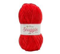 LittleWoolShop Snuggle Puff Chunky Chenille Yarn 100g - 100% Supersoft Polyester (Cherry Bomb 1010, Single (1 Ball))