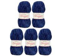 LittleWoolShop Snuggle Puff Chunky Chenille Yarn 100g - 100% Supersoft Polyester (Elderberry Jam 4279, Pack of 5)