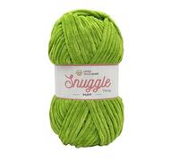LittleWoolShop Snuggle Puff Chunky Chenille Yarn 100g - 100% Supersoft Polyester (Lime Burst 5988, Single (1 Ball))