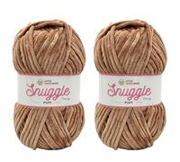 LittleWoolShop Snuggle Puff Chunky Chenille Yarn 100g - 100% Supersoft Polyester (Walnut Whip 885, Pack of 2)