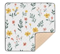 Littlle Wild Flowers Soft Thick Baby Activity Play Mat for Floor Water Resistant Tummy Time Activity Mat for Babies Infants Toddlers, 50'' x 50''