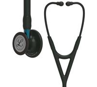 3M Littmann Cardiology IV Diagnostic Stethoscope, Black-Finish Chestpiece, Black Tube, Blue Stem and Black Headset, 27 inch, 6201