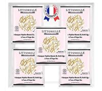 Littorelle - Hydra-Boost Anti-Aging Mask, Certified Organic - Anti-Aging Mask from Organic Cotton - Made in France - Moisturizing Face Care for Soft Skin - 98,5% Natural Ingredients - 5 units Pack