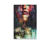 LITTPU Abstract Art Poster Colorful Forest Landscape Print Surreal Nature Wall Decor Modern Home Artwork Ethereal Woman Portrait Dreamy Forest Scene Unique Gift Idea Gift 12x18inch(30x45cm) Unframed