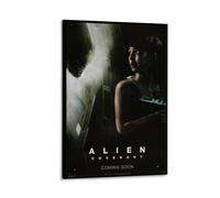 LITTPU Alien Covenant Poster Art Sci-Fi Wall Print Movie Decor Space Horror Artwork Science Fiction Home Decoration Unique Film Gift for Fans Coming Soon Theme Gift 12x18inch Framed