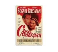 LITTPU Casablanca Movie Poster Art Classic Film Print Humphrey Bogart Ingrid Bergman Wall Decor Vintage Cinema Artwork Retro Home Decoration Film Lover Gift Idea Gift 20x30inch Unframed