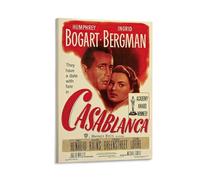 LITTPU Casablanca Movie Poster Art Classic Film Print Humphrey Bogart Ingrid Bergman Wall Decor Vintage Cinema Artwork Retro Home Decoration Film Lover Gift Idea Gift 08x12inch Framed