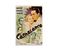 LITTPU Casablanca Movie Poster Art Print Classic Film Wall Decor Vintage Movie Artwork Humphrey Bogart Ingrid Bergman Retro Cinematic Decor for Home Or Office Gift 12x18inch Unframed