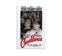 LITTPU Casablanca Movie Poster Art Print Vintage Classic Film Wall Decor Humphrey Bogart Ingrid Bergman Black And White Cinematic Photography Home And Kitchen Decoration Gift 24x36inch Unframed