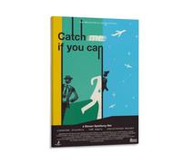 LITTPU Catch Me If You Can Movie Poster Art Retro Wall Print Vintage Film Decor Leonardo DiCaprio Wall Art Tom Hanks Print Unique Gift for Film Lovers Colorful Home Decor Gift 12x18inch Framed