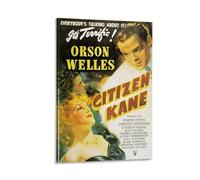 LITTPU Citizen Kane Poster Art Orson Welles Vintage Print Classic Movie Wall Decor Film History Artwork Retro Cinema Decor Unique Home Decoration Gift for Film Lovers Gift 16x24inch Framed