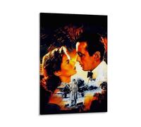 LITTPU Classic Movie Poster Art Romantic Film Print Vintage Wall Decor Casablanca Inspired Artwork Home Cinema Decoration Retro Film Art Gift for Movie Lovers Gift 12x18inch Framed