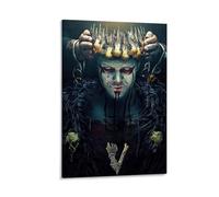 LITTPU Dark Fantasy Art Print Mythical Creature Poster Gothic Wall Decor Unique Home Decoration Ethereal Artwork Mysterious Portrait Enigmatic Figure Dramatic Wall Art Gift 20x30inch(50x75cm) Framed