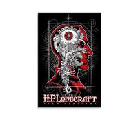 LITTPU HP Lovecraft Poster Art Film Festival Print Horror Wall Decor Dark Fantasy Artwork Gothic Home Decoration Unique Gift for Fans Literary Art Creepy Aesthetic Gift 08x12inch Unframed