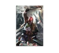 LITTPU Joker Vs Red Hood Poster Art Comic Book Wall Print Action Scene Decor Graphic Novel Artwork Unique Home Decor Superhero Illustration Collectible Wall Art Gift 16x24inch(40x60cm) Unframed